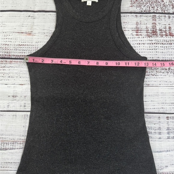 AGOLDE Dark Gray Ribbed Bea Cutaway Tank - Picture 4 of 6